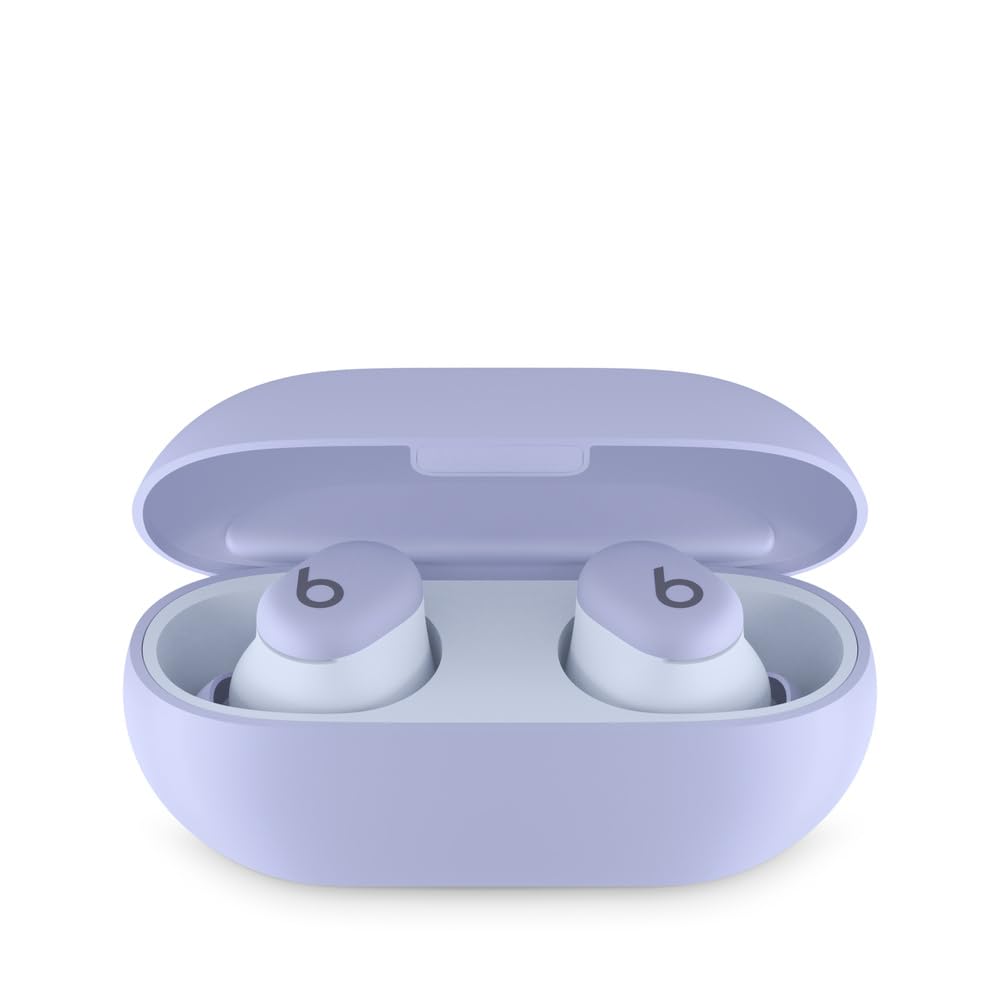 Beats Solo Buds Arctic Purple case for on-the-go listening and quick pairing.