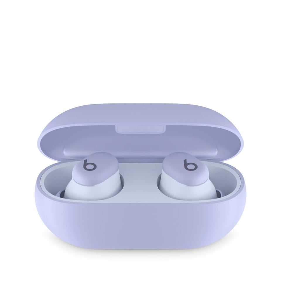 Beats Solo Buds Arctic Purple case for on-the-go listening and quick pairing.