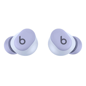 Beats Solo Buds Arctic Purple paired with Apple and Android devices.