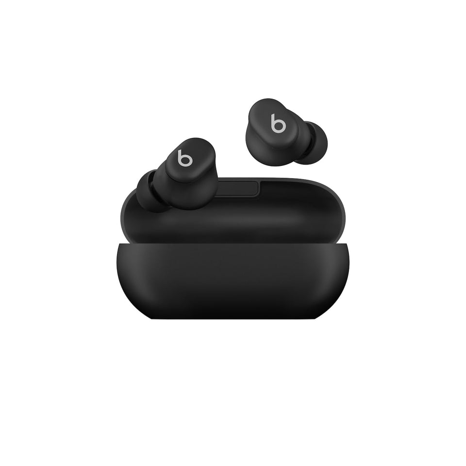 Beats Solo Buds charging case open for easy on-the-go power.