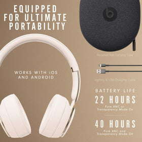 Beats Solo Pro Ivory lifestyle shot for daily commute use