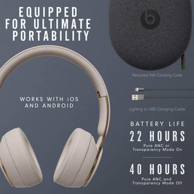 Beats Solo Pro renewed gray design blends style and comfort