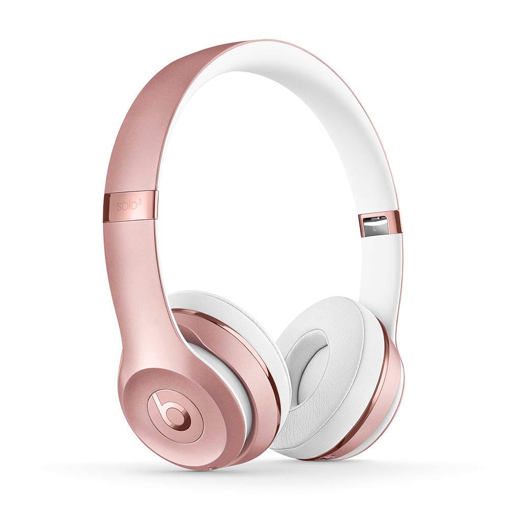 Beats Solo3 Rose Gold folded compact view illustrating portable travel-ready headphones