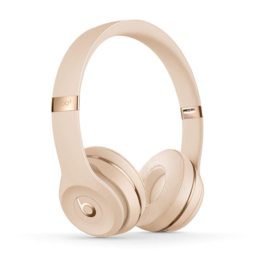 Beats Solo3 Satin Gold ear cups emphasize soft cushions and all-day comfort