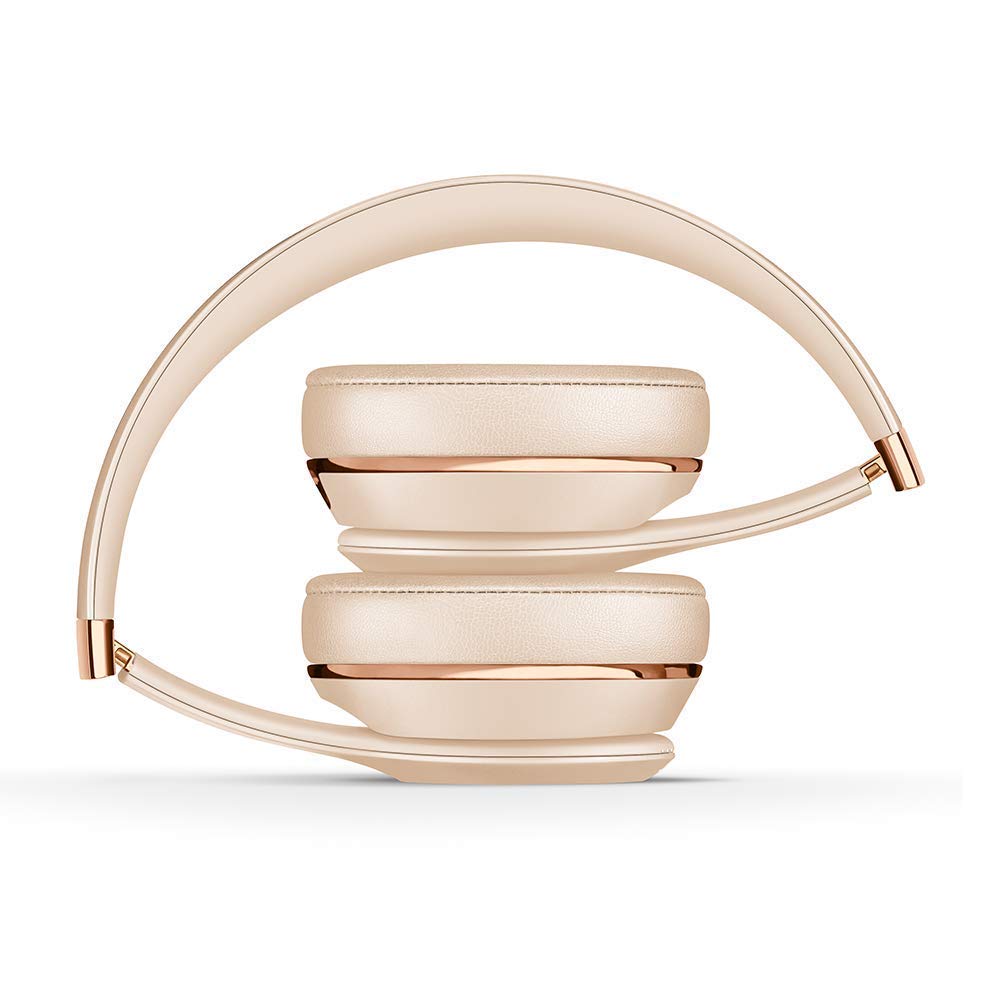 Beats Solo3 Satin Gold side view highlights wireless freedom and long battery life