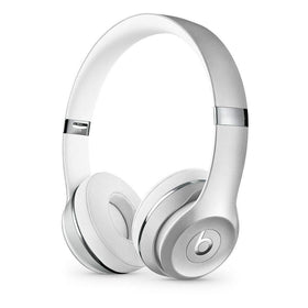 Beats Solo3 Wireless headphones in silver, angled view highlighting on-ear comfort for all-day listening