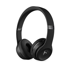 Beats Solo3 Wireless headphones front view in black, premium sound