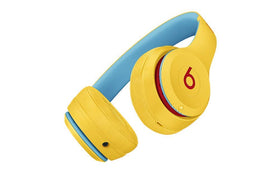 Beats Solo3 Wireless on-ear headphones in Club Yellow, angled side view showing design and sound profile.