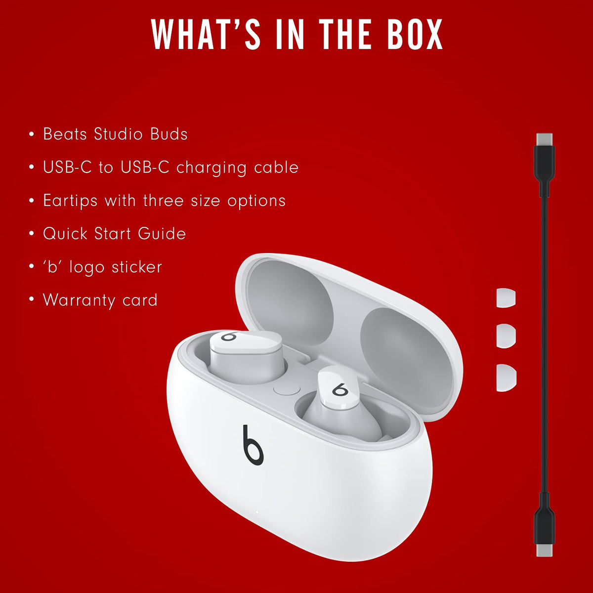 Beats Studio Buds deliver up to 8 hours per charge with the charging case.