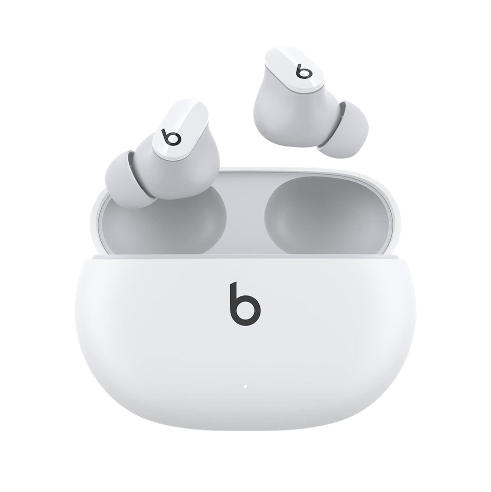Beats Studio Buds case open, charging on the go for extended listening.