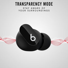 Beats Studio Buds with three ear-tip sizes for a secure, comfortable fit.