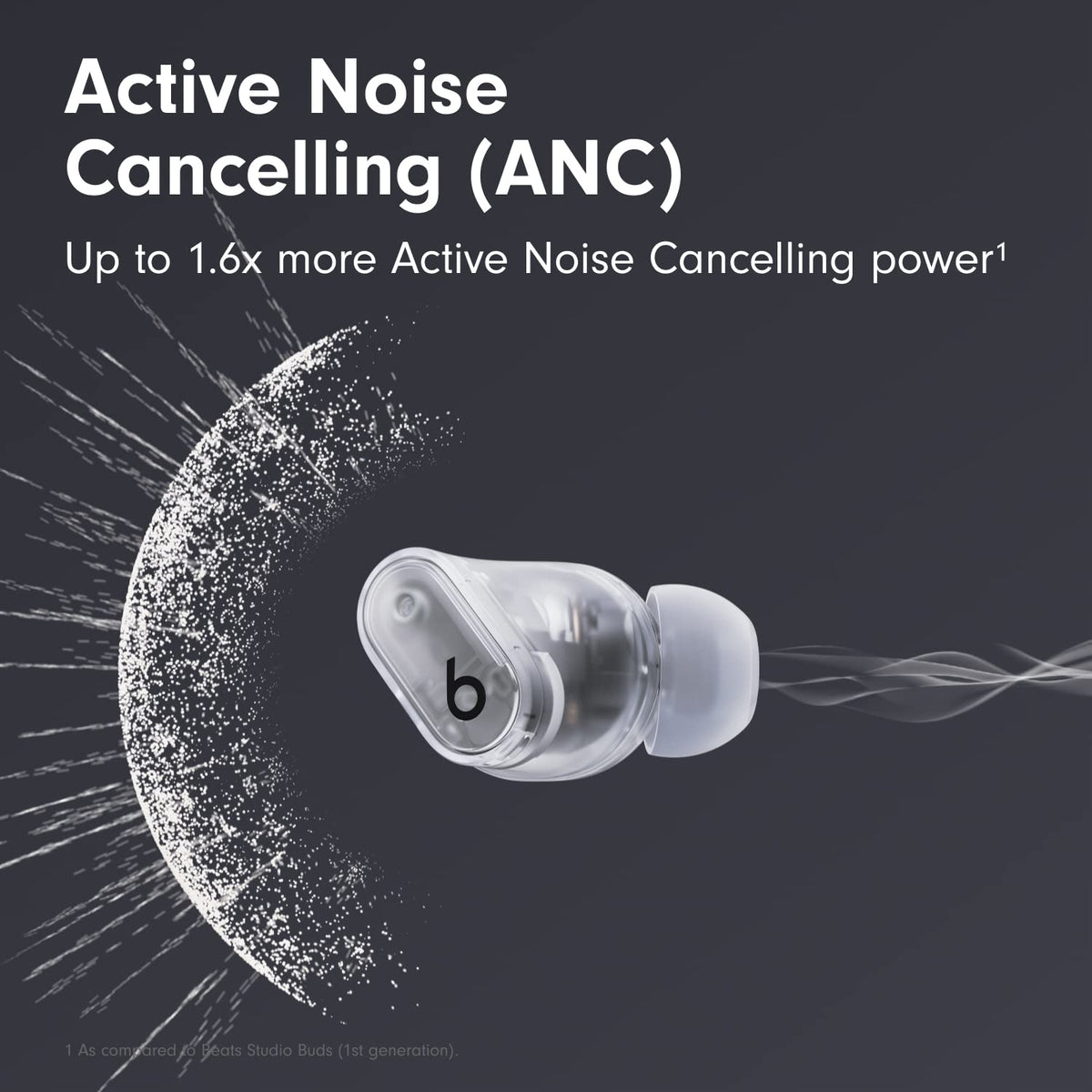 Beats Studio Buds in-ear fit, secure comfort for long listening.