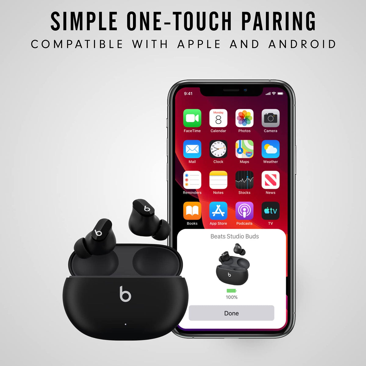 Beats Studio Buds include ear tips, USB-C cable, and quick start guide
