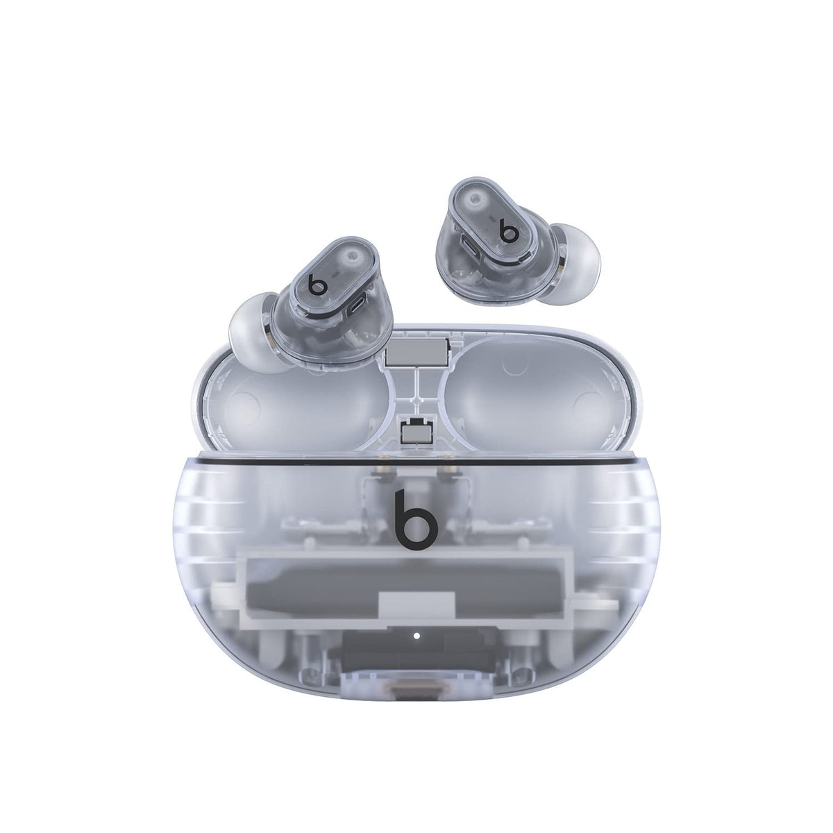 Beats Studio Buds+ case shown, portable power for all-day listening.