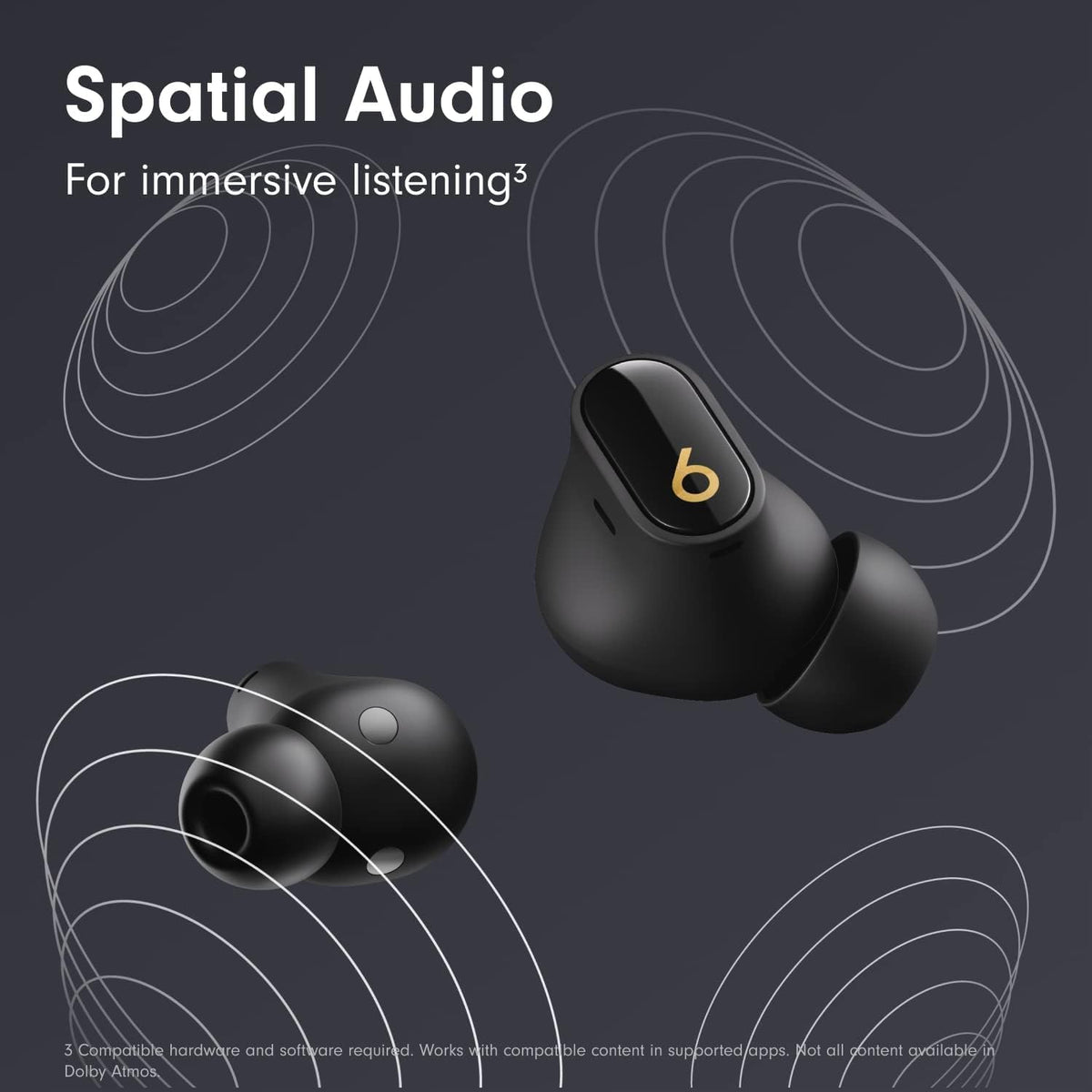 Beats Studio Buds+ charging case shown closed for protection and portability