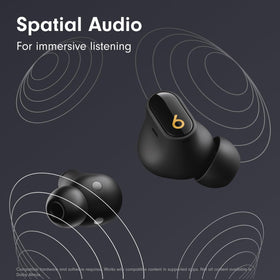 Beats Studio Buds+ transparency mode enabling ambient awareness.