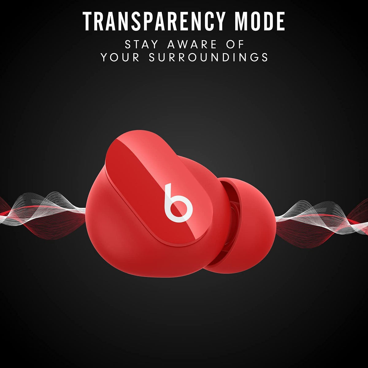 Beats Studio Buds Red battery life indicator up to eight hours