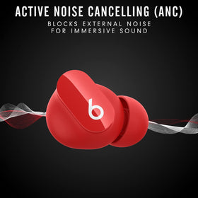 Beats Studio Buds Red charging case open for portable power