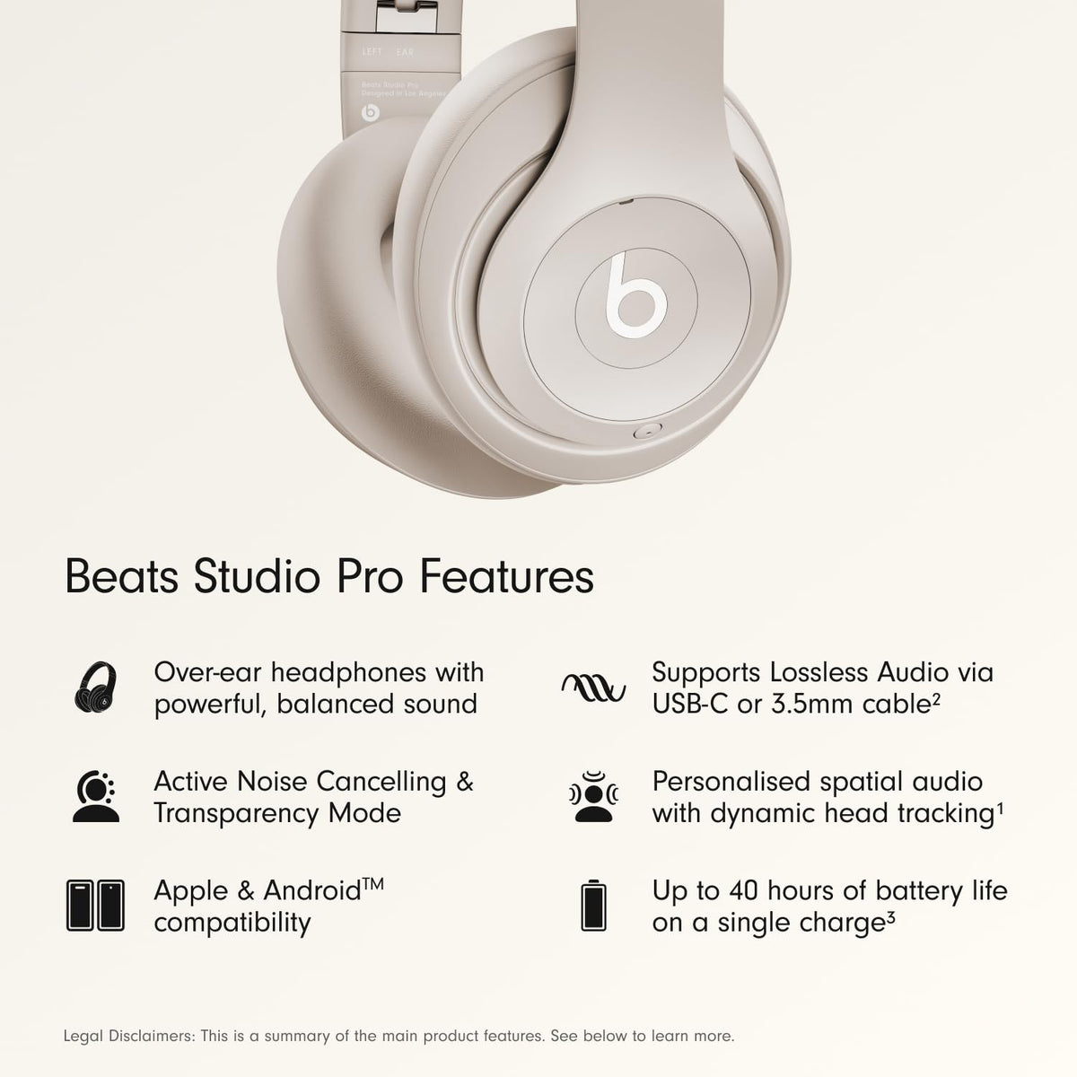 Beats Studio Pro ANC demonstrates quiet travel and focus.