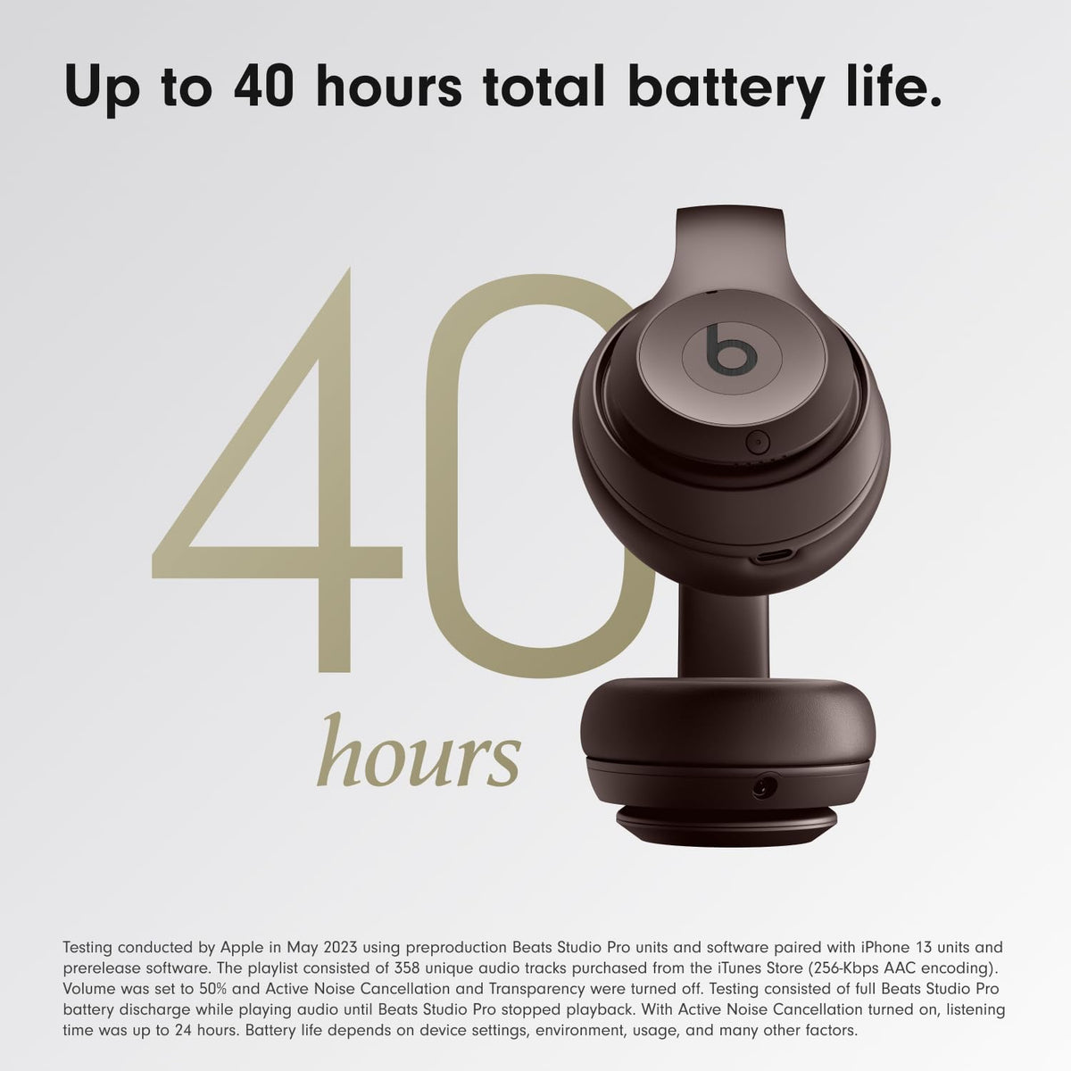 Beats Studio Pro ANC and transparency modes for focus or situational awareness.