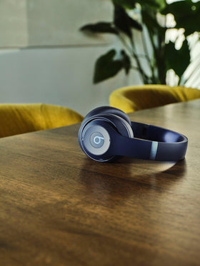 Beats Studio Pro navy studio setup highlighting premium finish