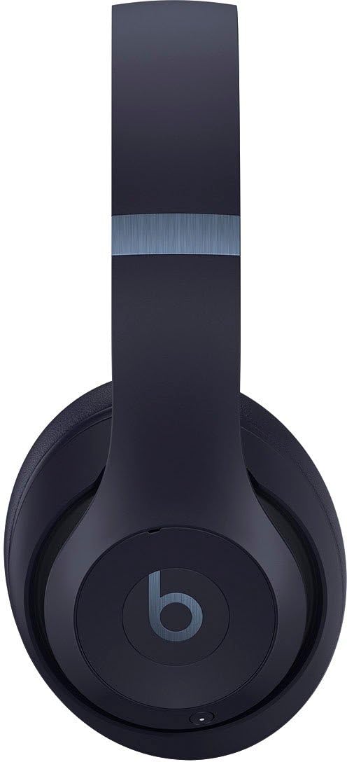 Beats Studio Pro navy worn over ears for all-day comfort