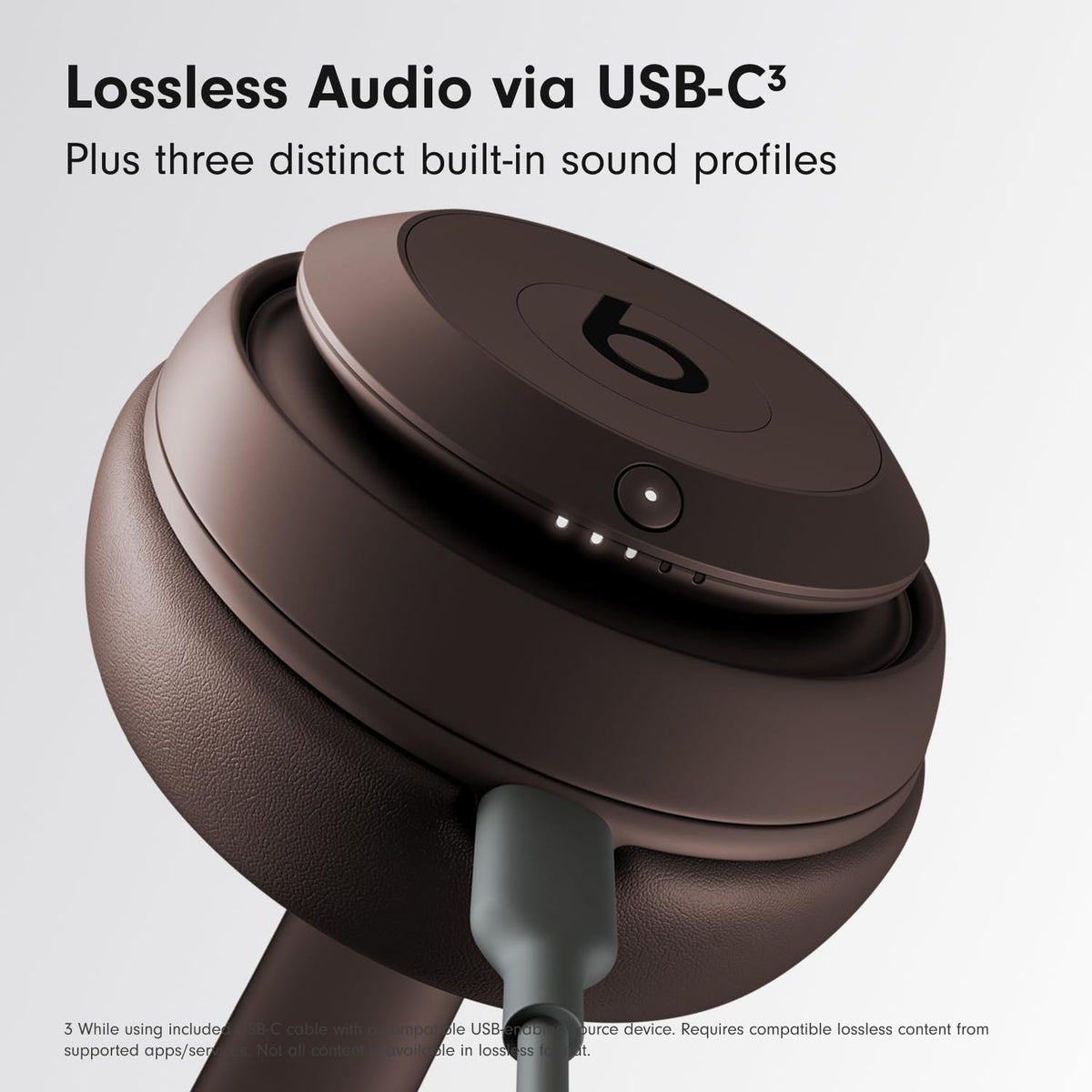 Beats Studio Pro renewed brown headphones folded for compact portability