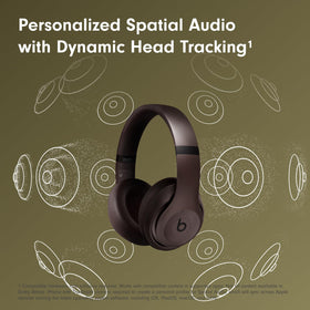 Beats Studio Pro renewed headphones on black backdrop highlighting premium craftsmanship