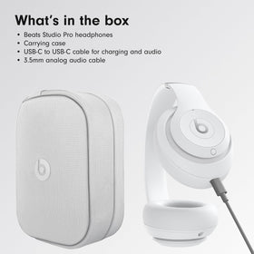 Beats Studio Pro travel case and accessories included for easy packing