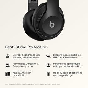 Beats Studio Pro ultraplush cushions for long wearing comfort.