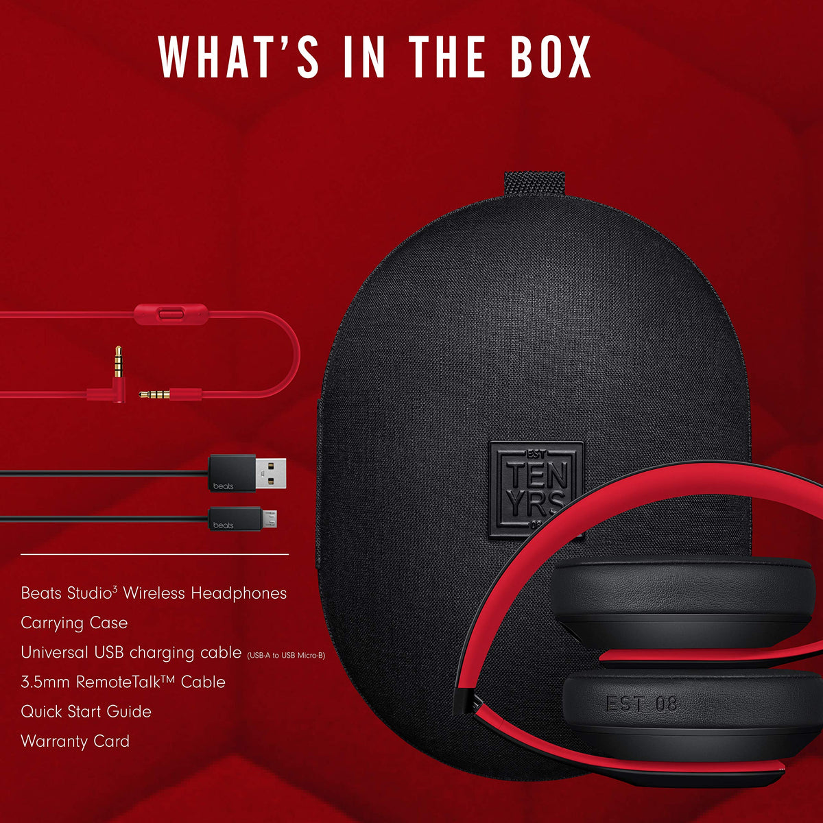 Beats Studio3 Decade charging port for quick charging during use.