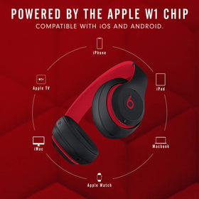 Beats Studio3 Decade earpad detail shows soft leather for all-day wear.