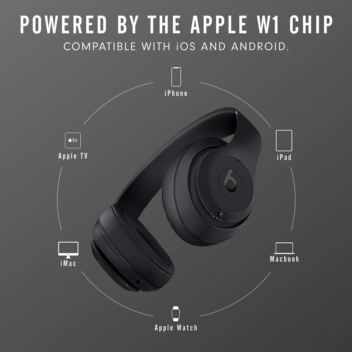 Beats Studio3 Matte Black on-ear wear demonstrates comfortable, long-wear fit