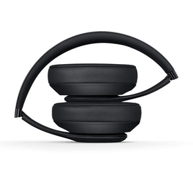 Beats Studio3 Matte Black side view shows compact, foldable design ideal for travel