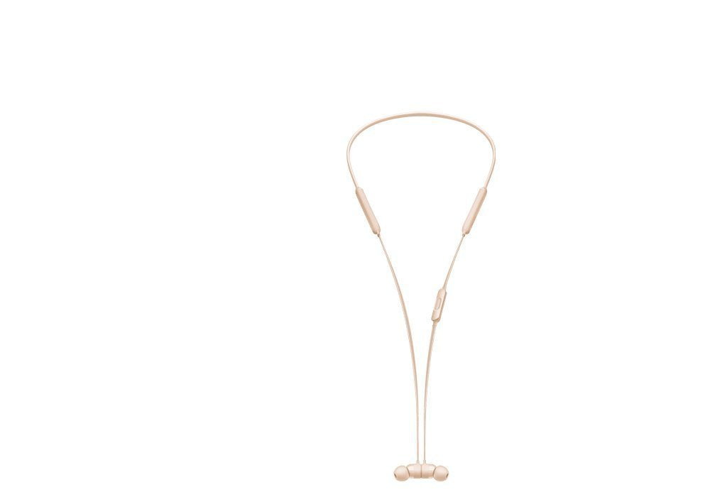 Beats Matte Gold neckband detail highlighting lightweight comfort and cable management