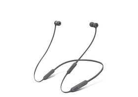 Beats gray BeatsX front profile showing earbuds and neck cable, ideal for daily listening