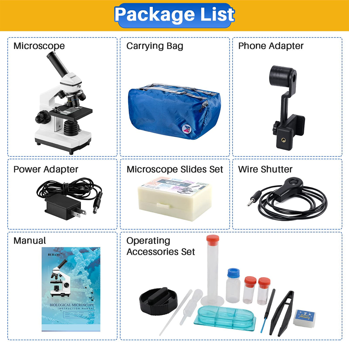 BEBANG microscope slides-set supports hands-on learning with ready-to-observe specimens.