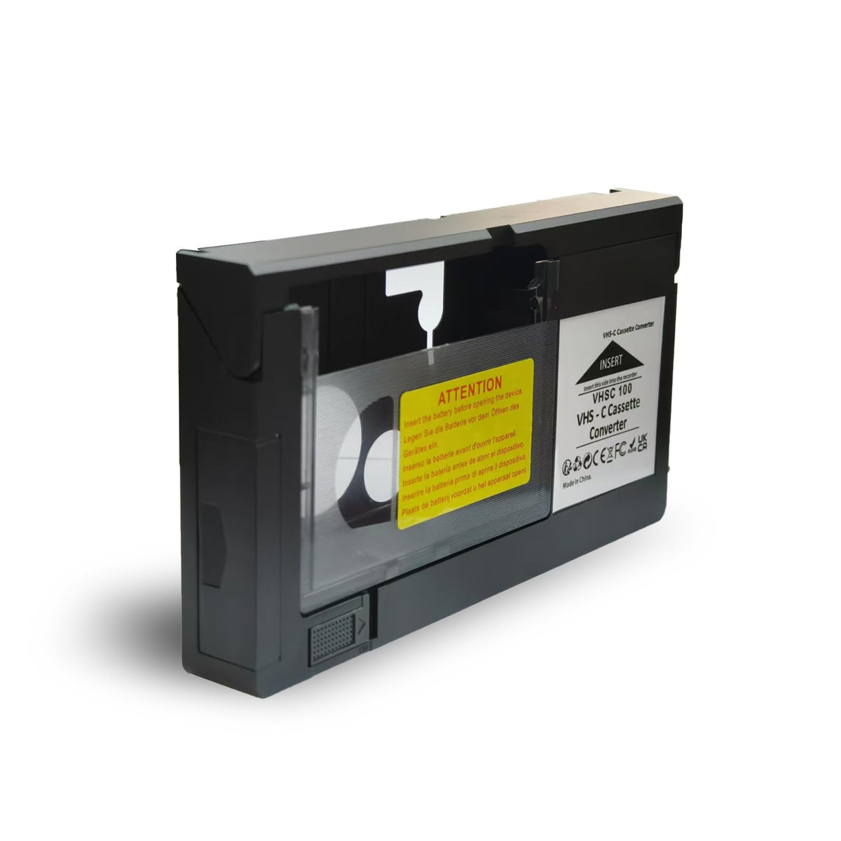 BECBOLDF beside regular VHS tape showing size and scale benefit