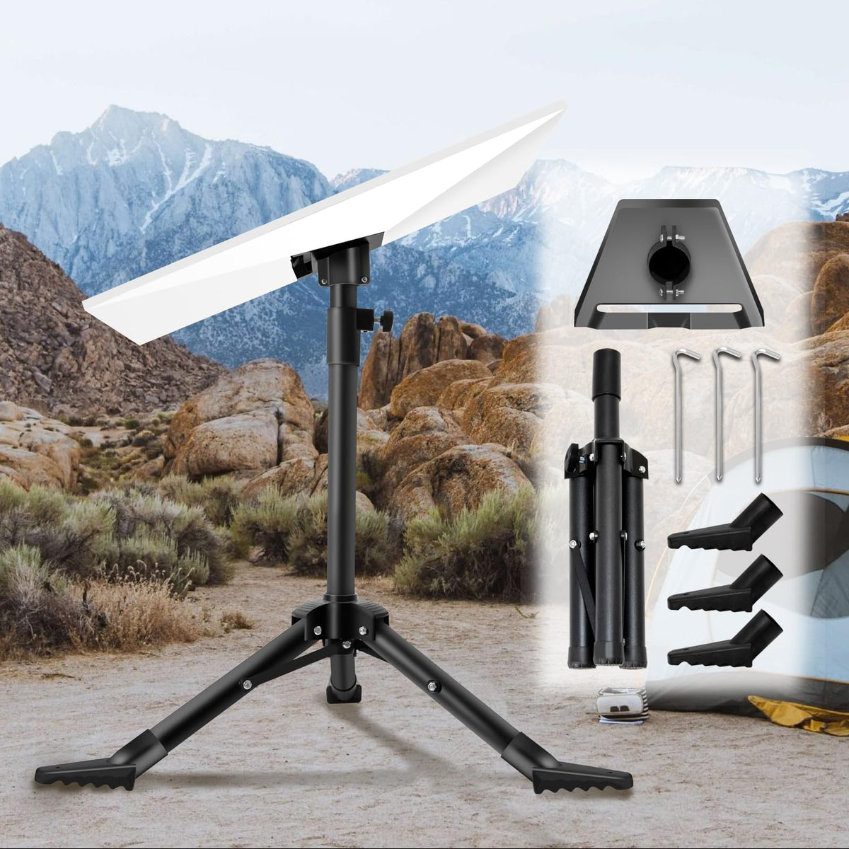 Beciety front view of mounted Gen 3 Starlink showing secure installation benefit