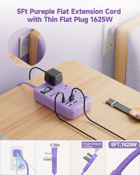 Beeiker lavender 5ft cord displays reach and tangle-free placement advantage