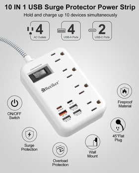 Beeiker braided extension cord texture for durability and tangle resistance