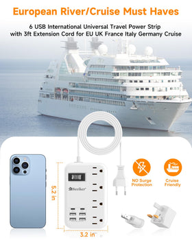 Beeiker compact travel adapter fits easily in luggage or nightstand.