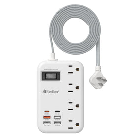 Beeiker front view showing all ports and outlets with compact convenience