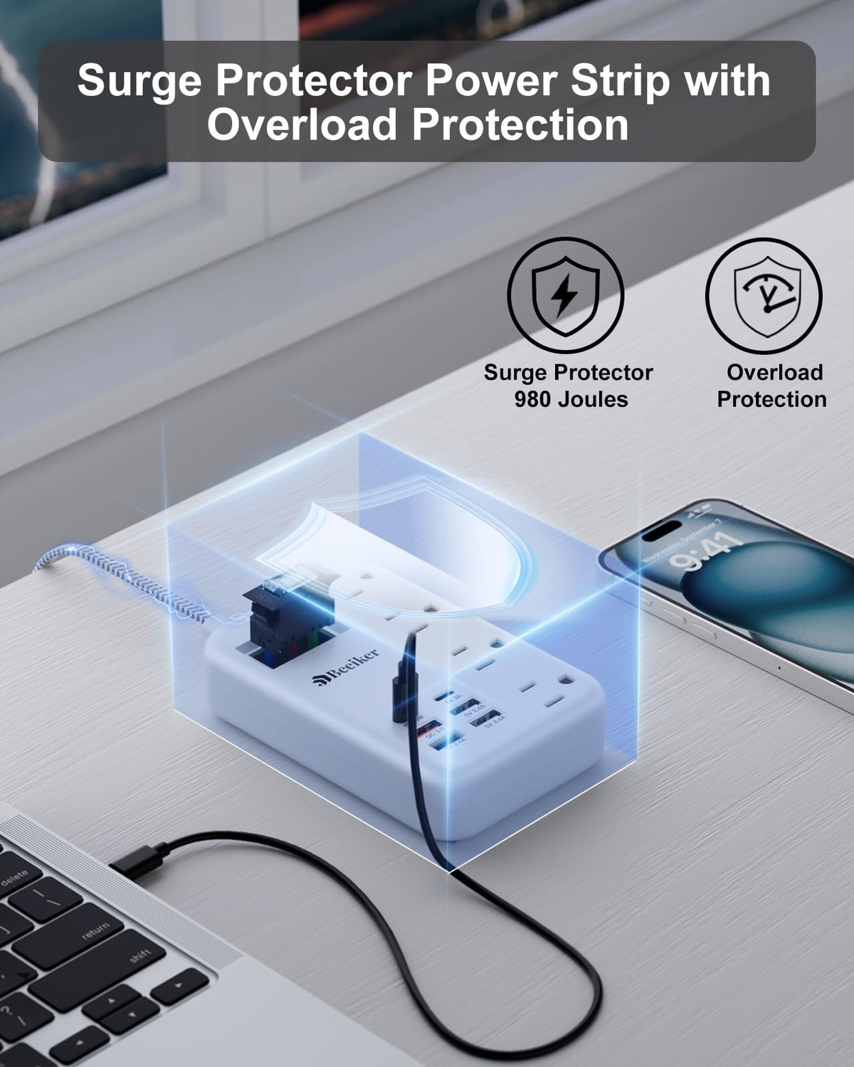 Beeiker mounted under desk showing hidden installation and tidy setup