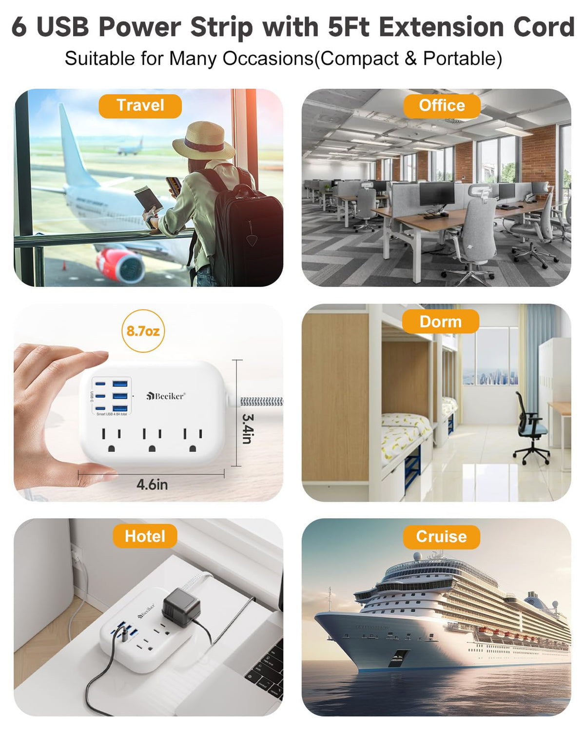Beeiker packaging highlighting safety features and 12-month replacement.