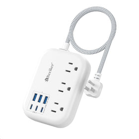 Beeiker 1ft flat plug extension cord ideal for tight wall spaces.