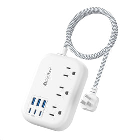 Beeiker short extension cord 2ft for compact travel charging behind furniture