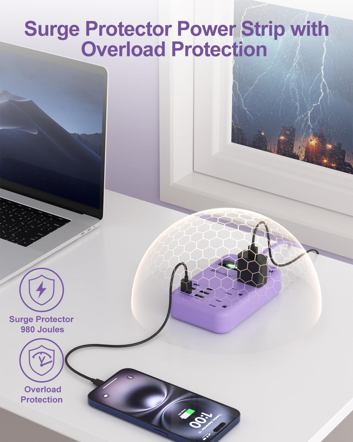 Beeiker next to a smartphone to show scale and compact footprint for small spaces