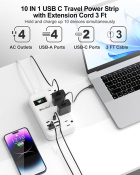 Beeiker ultra-thin 3ft flat plug extension cord sits flush against walls
