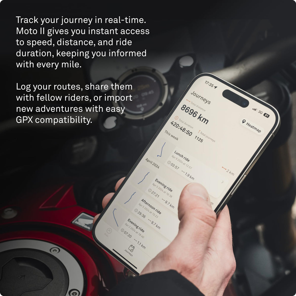 Beeline Moto II worldwide map view for global routing